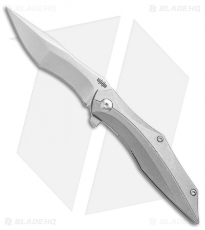 Brous Blades Razorback Frame Lock Flipper Knife Titanium (3" Stonewash) 