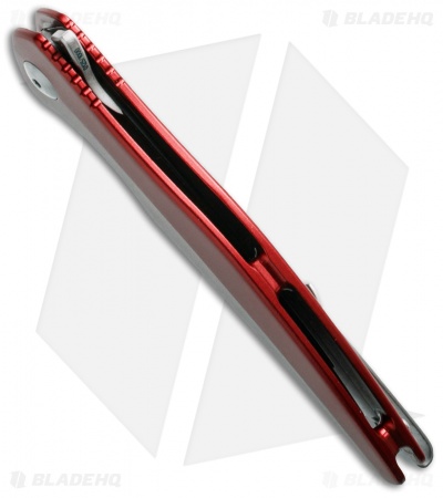 Brous Blades Sniper Flipper Liner Lock Knife Red Aluminum (3.75" Satin)
