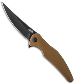 Brous Blades Sniper Flipper Liner Lock Knife Brown Aluminum (3.75" Acid SW)