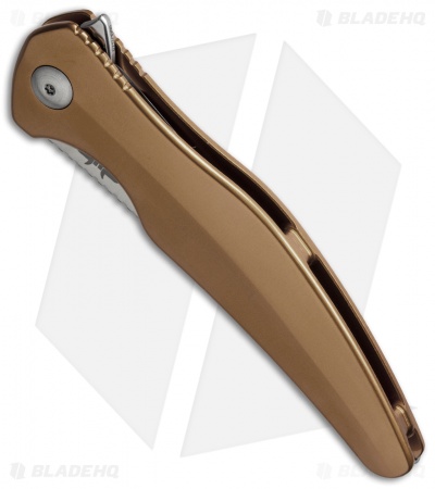 Brous Blades Sniper Flipper Liner Lock Knife Brown Aluminum (3.75" Satin)