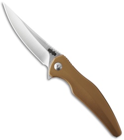 Brous Blades Sniper Flipper Liner Lock Knife Brown Aluminum (3.75" Satin)