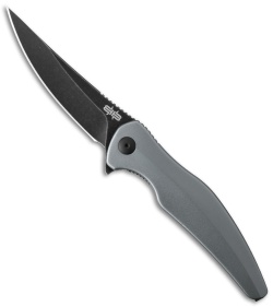 Brous Blades Sniper Flipper Liner Lock Knife Gray Aluminum (3.75" Acid SW)