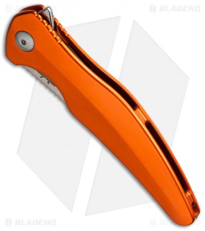 Brous Blades Sniper Flipper Liner Lock Knife Orange Aluminum (3.75" Satin)