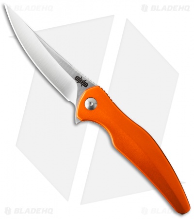 Brous Blades Sniper Flipper Liner Lock Knife Orange Aluminum (3.75" Satin)