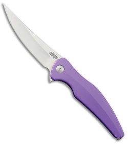 Brous Blades Sniper Flipper Liner Lock Knife Purple Aluminum (3.75" Satin)