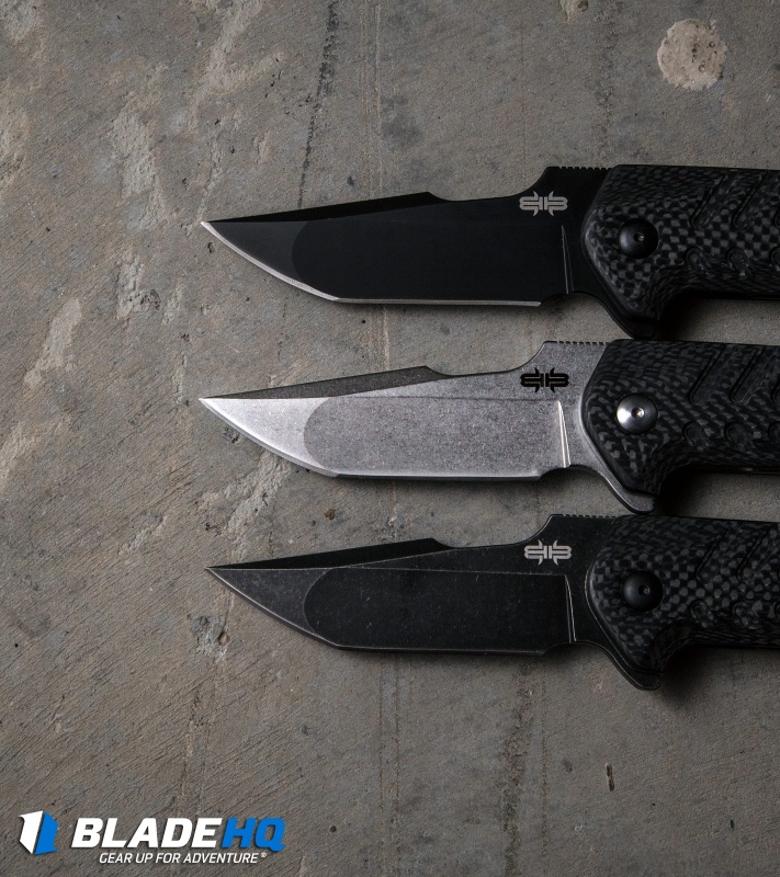 Brous Blades Turpin Strife Flipper Knife Carbon Fiber (3.75" Acid Stonewash)