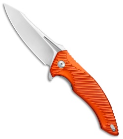 Brous Blades Tanium Design T4 Flipper Knife Orange Aluminum (4" Satin)