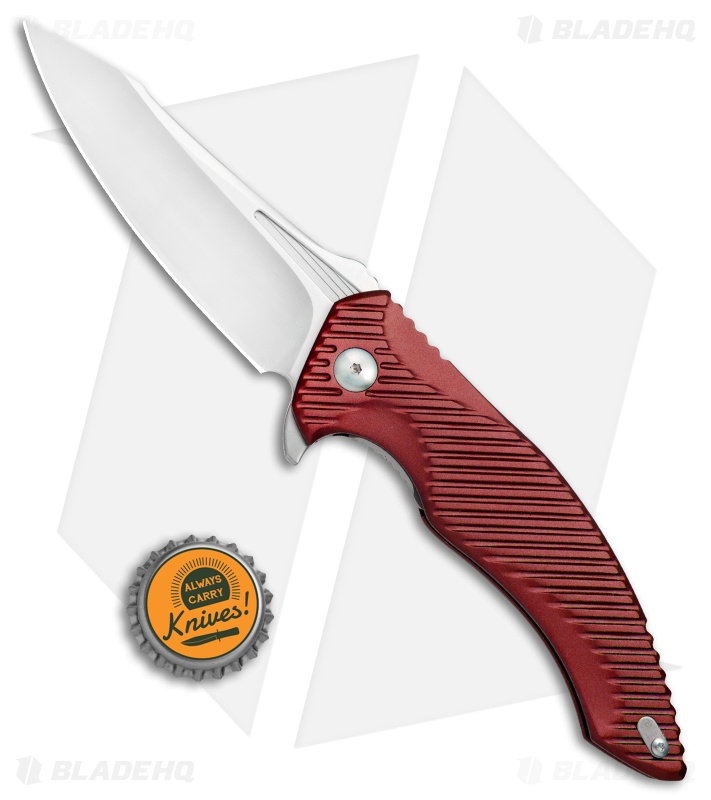 Brous Blades Tanium Design T4 Flipper Knife Red Aluminum (4" Satin