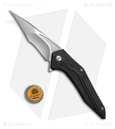 Brous Blades Tyrant Liner Lock Flipper Knife Black (4" Satin) 