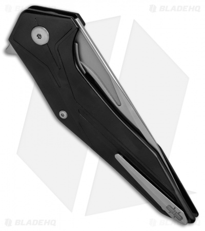 Brous Blades Tyrant Liner Lock Flipper Knife Black (4" Satin) 