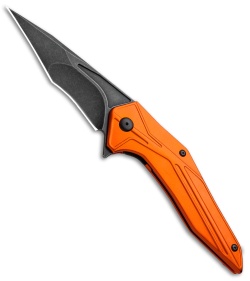 Brous Blades Tyrant Liner Lock Flipper Knife Orange (4" Acid Stonewash) 