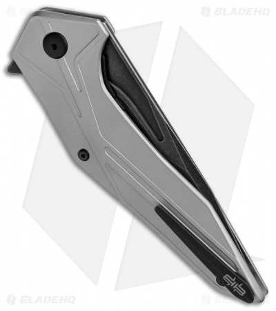 Brous Blades Tyrant Liner Lock Flipper Knife Silver (4" Acid Stonewash) 