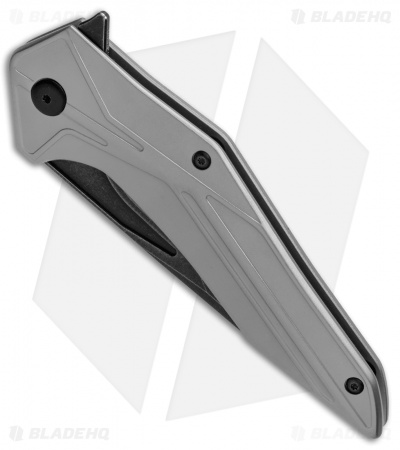 Brous Blades Tyrant Liner Lock Flipper Knife Silver (4" Acid Stonewash) 