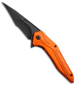 Brous Blades Tyrant Liner Lock Flipper Knife Orange (4" Black) 