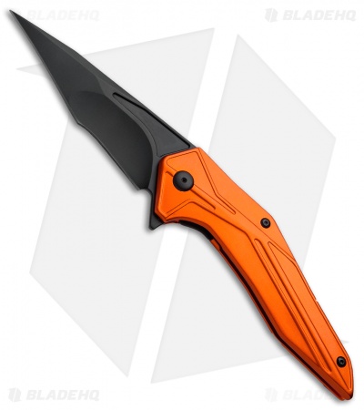 Brous Blades Tyrant Liner Lock Flipper Knife Orange (4" Black) 