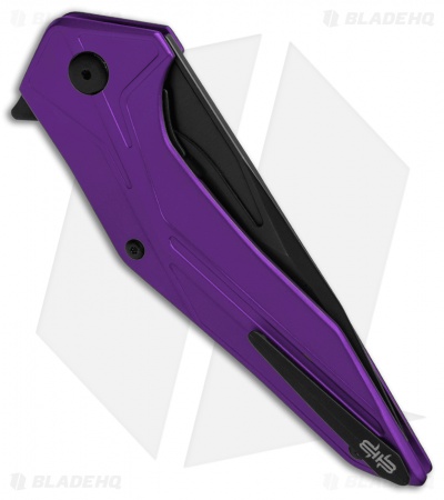 Brous Blades Tyrant Liner Lock Flipper Knife Purple (4" Black) 