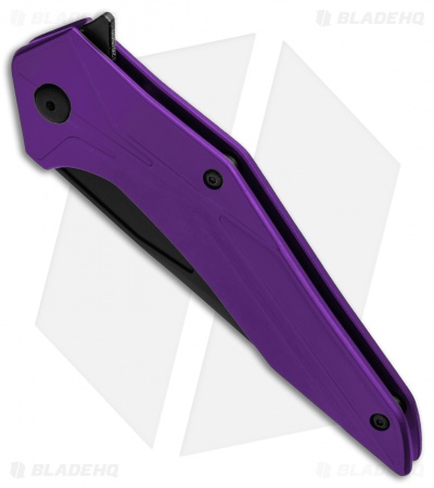 Brous Blades Tyrant Liner Lock Flipper Knife Purple (4" Black) 