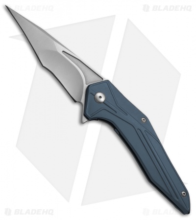 Brous Blades Tyrant Liner Lock Flipper Knife Blue (4" Stonewash) 