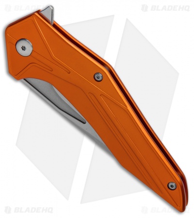 Brous Blades Tyrant Liner Lock Flipper Knife Orange (4" Stonewash) 