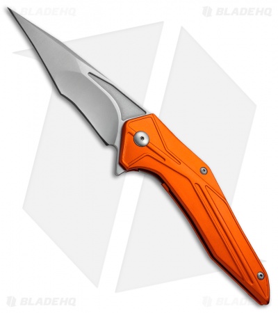 Brous Blades Tyrant Liner Lock Flipper Knife Orange (4" Stonewash) 