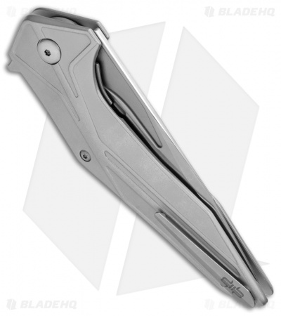 Brous Blades Tyrant Liner Lock Flipper Knife Silver (4" Satin) 