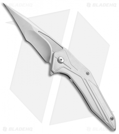 Brous Blades Tyrant Liner Lock Flipper Knife Silver (4" Satin) 