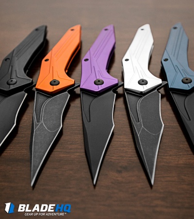 Brous Blades Tyrant Liner Lock Flipper Knife Purple (4" Black) 
