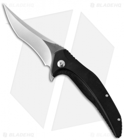 Brous Blades Vendetta Flipper Liner Lock Knife Black G-10 (4" Satin)