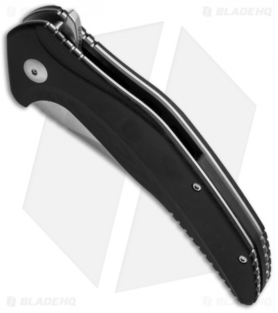 Brous Blades Vendetta Flipper Liner Lock Knife Black G-10 (4" Satin)