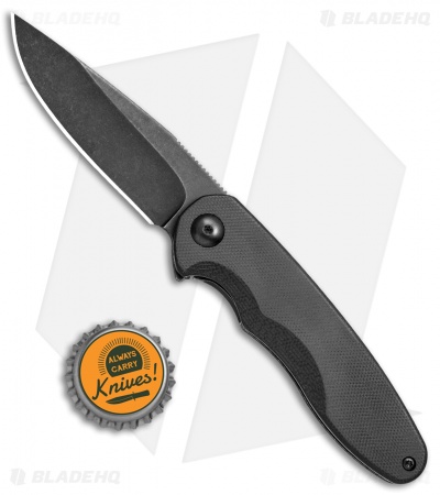 Brous Blades Specter Flipper Frame Lock Knife Black G-10 (3" Acid SW)