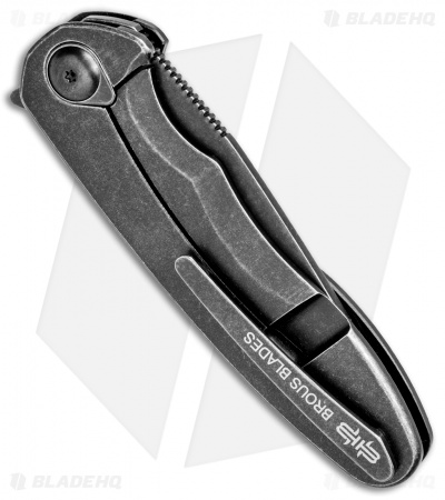 Brous Blades Specter Flipper Frame Lock Knife Black G-10 (3" Acid SW)