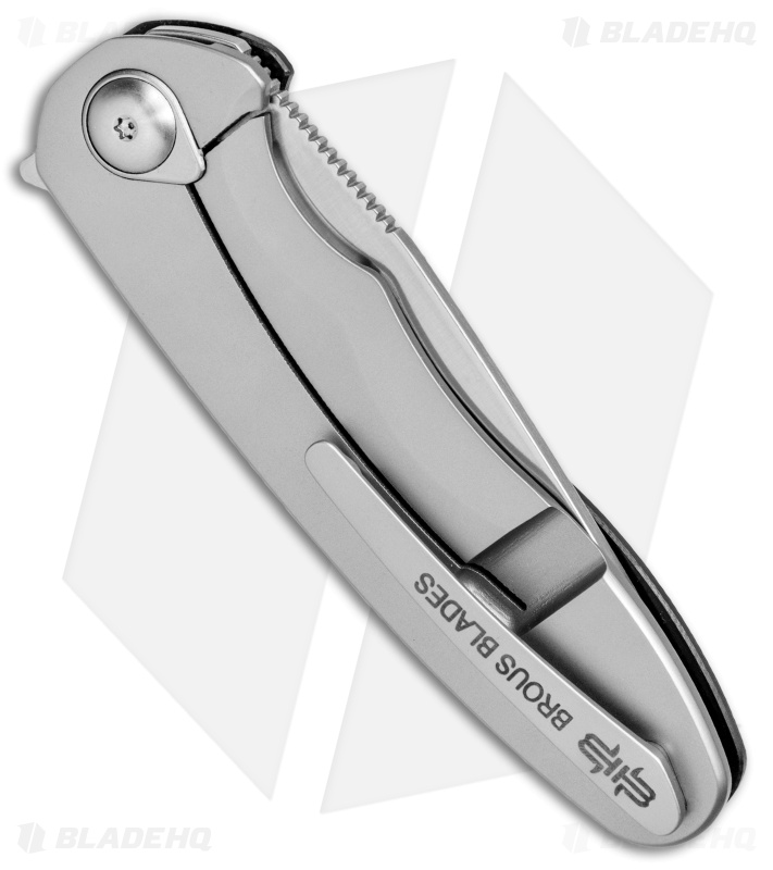 Brous Blades Specter Flipper Frame Lock Knife Black G-10 (3" Satin)