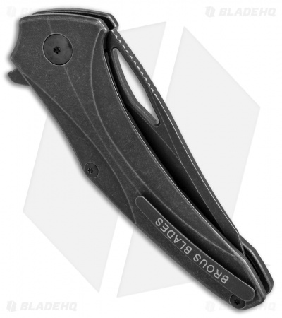 Brous Blades Virtue Flipper Liner Lock Knife Titanium (3.25" Acid SW)