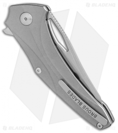 Brous Blades Virtue Flipper Liner Lock Knife Titanium (3.25" Stonewash)