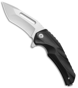 Brous Blades & Mikkel Willumsen Reloader Flipper Knife Black Al (3.6" Satin)