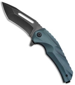 Brous Blades & Mikkel Willumsen Reloader Flipper Knife Blue Al (3.6" Acid SW)