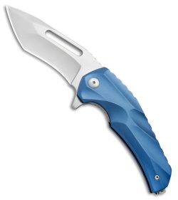 Brous Blades & Mikkel Willumsen Reloader Flipper Knife Blue Al (3.6" Stonewash)