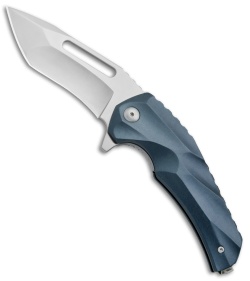 Brous Blades & Mikkel Willumsen Reloader Flipper Knife Blue Al (3.6" Satin)