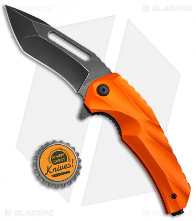 Brous Blades & Mikkel Willumsen Reloader Flipper Knife Orange Al (3.6" Acid SW)