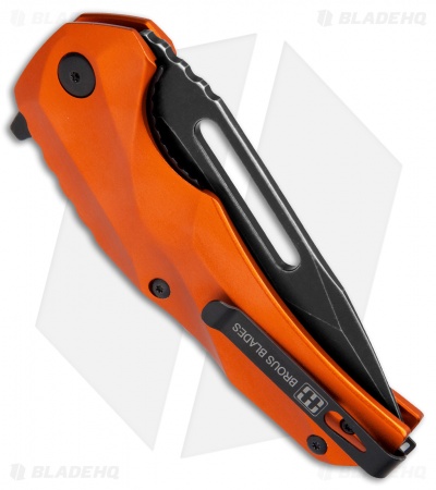 Brous Blades & Mikkel Willumsen Reloader Flipper Knife Orange Al (3.6" Acid SW)
