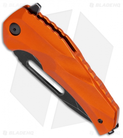 Brous Blades & Mikkel Willumsen Reloader Flipper Knife Orange Al (3.6" Acid SW)
