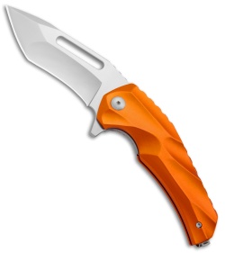 Brous Blades & Mikkel Willumsen Reloader Flipper Knife Orange Al (3.6" Satin)