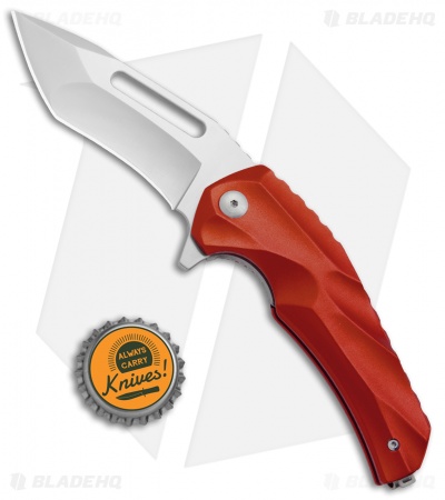 Brous Blades & Mikkel Willumsen Reloader Flipper Knife Red Al (3.6" Satin)