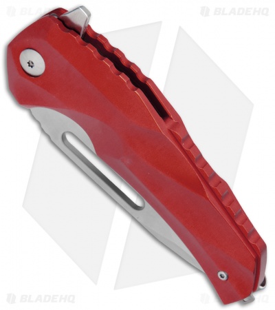 Brous Blades & Mikkel Willumsen Reloader Flipper Knife Red Al (3.6" Satin)