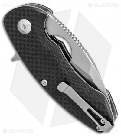 Brous Blades Silent Soldier Flipper Knife Carbon Fiber (2.5" Stonewash)