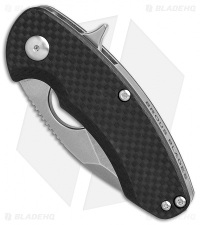 Brous Blades Silent Soldier Flipper Knife Carbon Fiber (2.5" Stonewash)