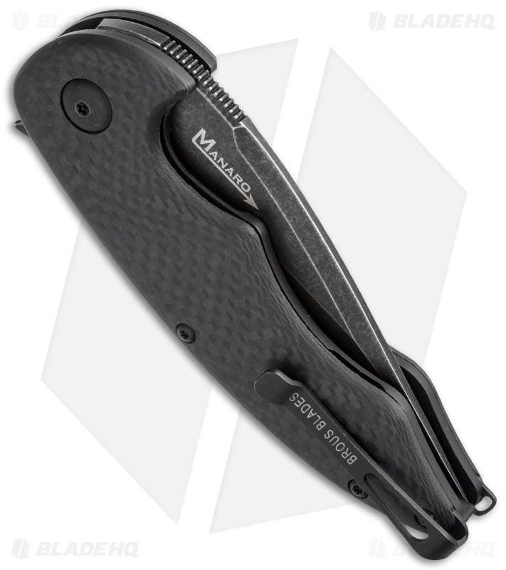 Brous Blades Sinner Flipper Knife Carbon Fiber (3.25" Acid Stonewash) Sal Manaro