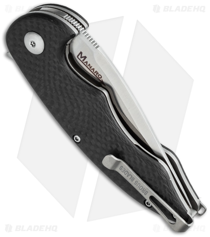 Brous Blades Sinner Flipper Knife Carbon Fiber (3.25" Satin) Sal Manaro