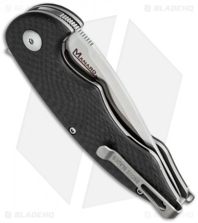Brous Blades Sinner Flipper Knife Carbon Fiber (3.25" Satin) Sal Manaro