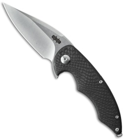 Brous Blades Sinner Flipper Knife Carbon Fiber (3.25" Stonewash) Sal Manaro